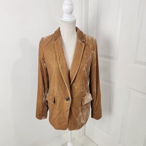 Banana Republic Velvet Blazer in Camel Brown